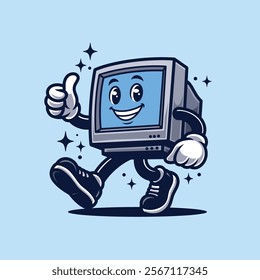 Television Retro Vintage Mascot Character Logo