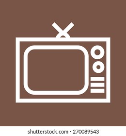 Television screen, display, broadcast icon vector image. Can also be used for communication, connection, technology. Suitable for web apps, mobile apps and print media.