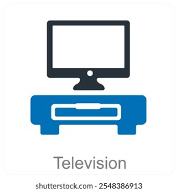 Concepto de icono de televisión y pantalla