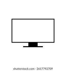 Icono de pantalla de televisión en estilo sin marco. Símbolo moderno del signo de la TV