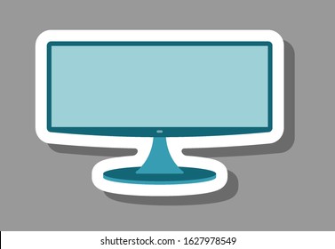 Television screen icon for presentation symbols. All the objects, shadows and background are in different layers. 