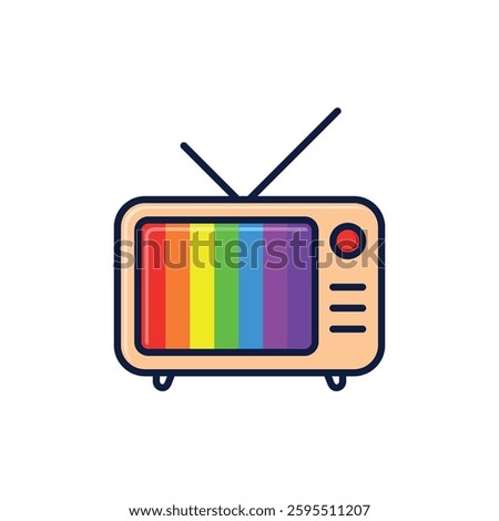 Television Screen Icon Vector Template