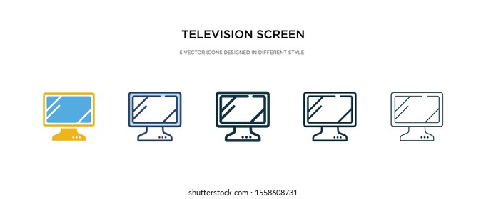 television screen off icon in different style vector illustration. two colored and black television screen off vector icons designed in filled, outline, line and stroke style can be used for web,