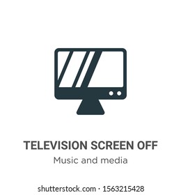 Television screen off vector icon on white background. Flat vector television screen off icon symbol sign from modern music and media collection for mobile concept and web apps design.