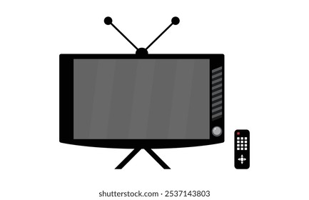 Pantalla de televisión con mando a distancia, Ilustración vectorial