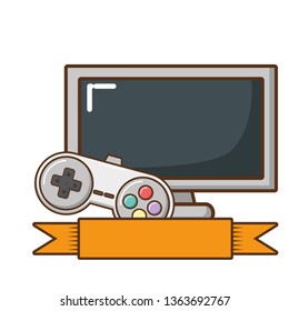 television screen and video game control