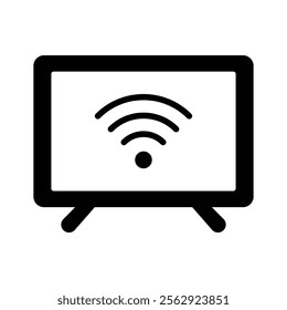 A television screen with a Wi-Fi symbol, representing wireless streaming