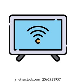 A television screen with a Wi-Fi symbol, representing wireless streaming