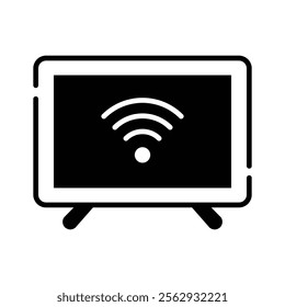 A television screen with a Wi-Fi symbol, representing wireless streaming