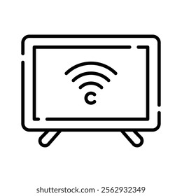 A television screen with a Wi-Fi symbol, representing wireless streaming