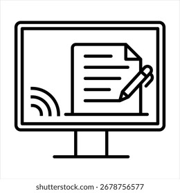 Television Script Outline Icon illustration vector