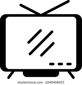 Television Semi Solid Icon Design