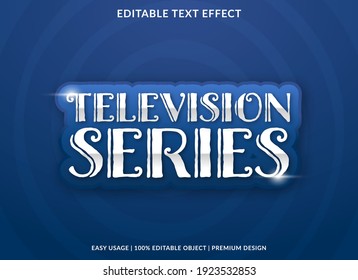 Texteffekt-Vorlage für Fernsehserien mit fett gedruckter Verwendung für Firmenmarke und Logo