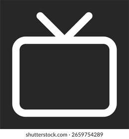 Icono del televisor mostrado sobre fondo negro