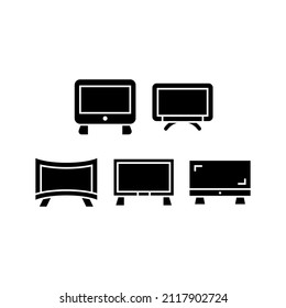 Television set icon isolated on white background