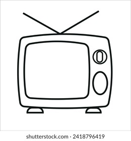icono de conjunto de televisión aislado en fondo blanco