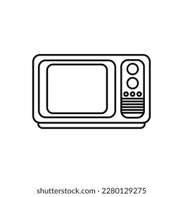 Television set icon, outline vector illustration in trendy style. Editable graphic resources for many purposes.