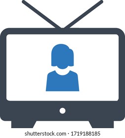 Television set icon (Vector illustration)
