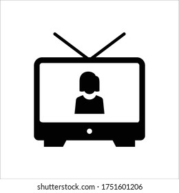 Television set icon (Vector illustration)