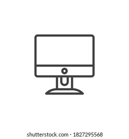 Icono de línea de ajuste de televisión. signo de estilo lineal para concepto móvil y diseño web. Icono de vector de contorno de pantalla de TV. Símbolo, ilustración del logotipo. Gráficos vectoriales