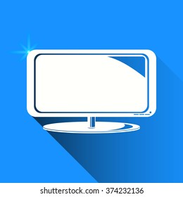 television set on blue background