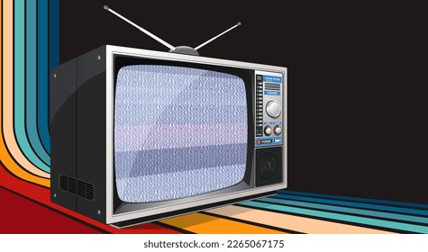 Television set in retro style. Vintage TV set. Retro vector illustration. Isolated vector illustration. Vintage style tv.