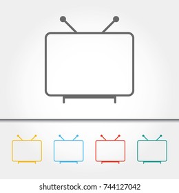 Television Set Single Icon Vector Illustration