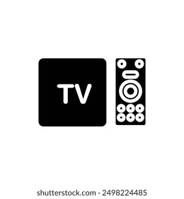 Fernseher Set Top Box gefüllt Symbol Vektorgrafik