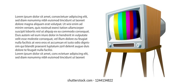 Television set vector illustration. Cartoon colorful isolated image on white background