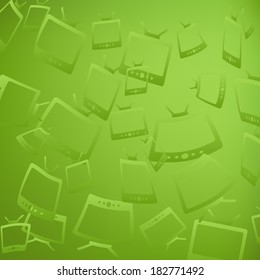 Television shape pattern on green