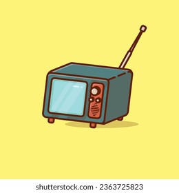 Icono de concepto de dispositivos electrónicos de dibujos animados simples de televisión ilustraciones vectoriales aisladas