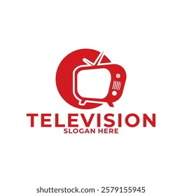 Television Simple Modern logo vector. TV or Television channel logo design template