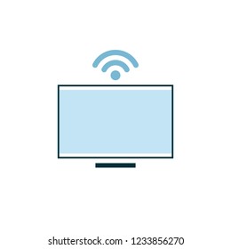 Television in a smart home icon vector