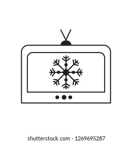 television and snowflake icon vector graphic illustration.