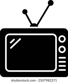 Television solid glyph vector illustration