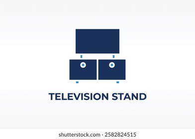 TELEVISION STAND vector, icon or logo sign isolated symbol illustration