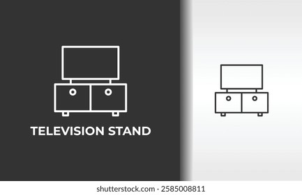 Television Stand Vector, Icon Or Logo Sign Isolated Symbol Illustration