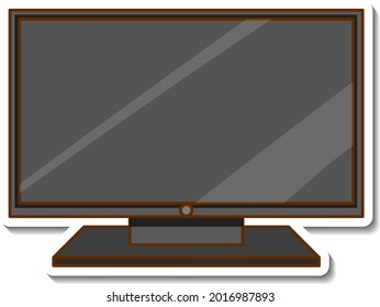 A television sticker on white background illustration