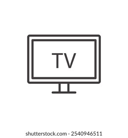Ícone de traçado de televisão em preto