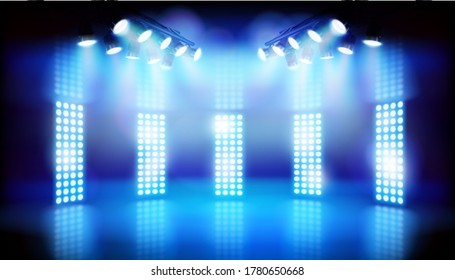 Blue Lights On Stage Vector Illustration Stock Vector (Royalty Free ...