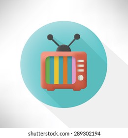 Television symbol icon,flat design,clean vector