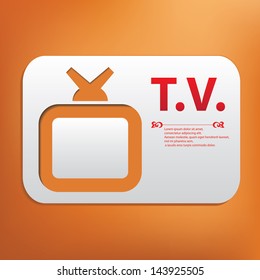 Television symbol,blank for text,vector