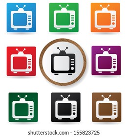 Television symbol,Color buttons,vector