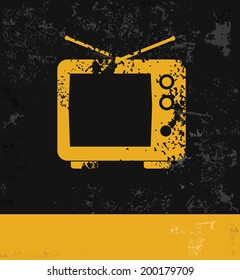 Television symbol,grunge vector