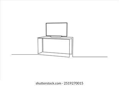 television table continuous line vector illustration	
