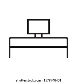 television table icon outline isolated vector illustration