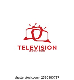 Television Talk Show logo design vector. TV or Television Bubble chat logo design template. Television logo inspirations