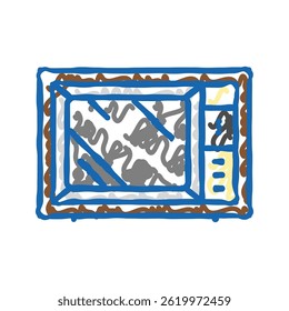 television technology doodle icon sketch vector. television technology sign. isolated symbol illustration
