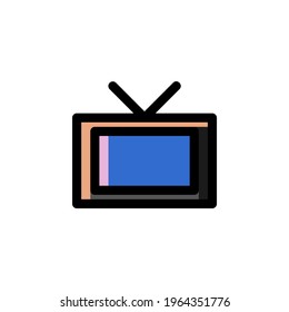 Television Technology Outline Icon Logo Vector Illustration
