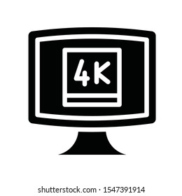 Television and technology related 4k TV  vector in solid style